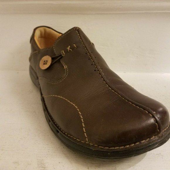 CLARKS 10 M US Women Dark Brown Leather Slip-ons - Picture 2 of 8
